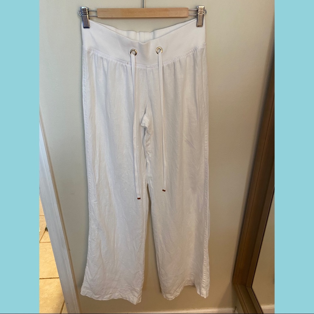 Lilly Pulitzer White Linen Beach Pants Size S